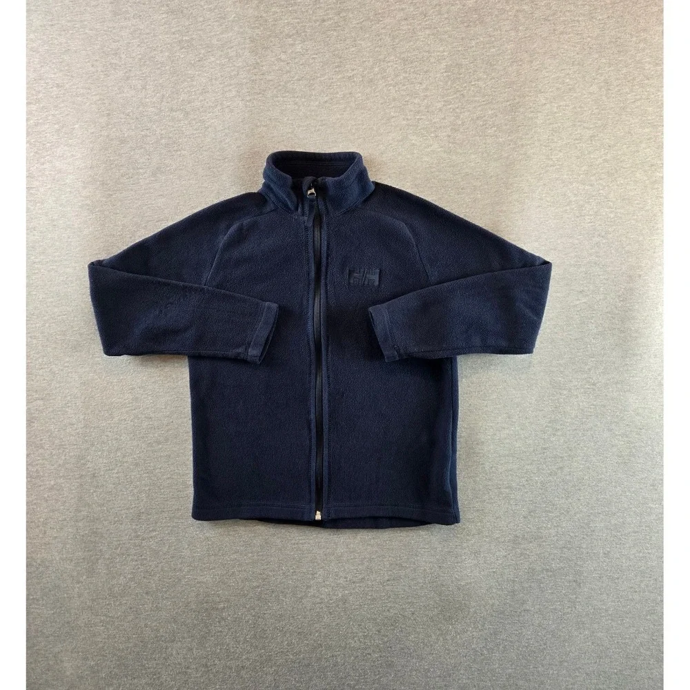 Helly Hansen Polartec Fleece Jacket Kids Size 8 Navy Blue Full Zip Mid Layer